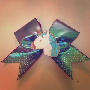 Metallic Unicorn Cheer Bow